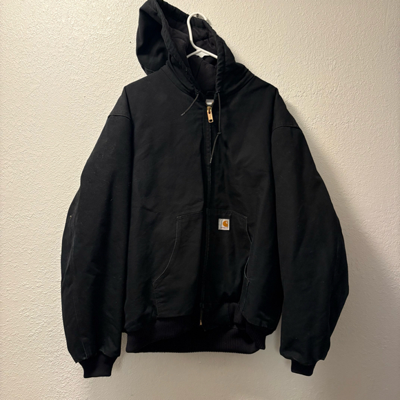Carhartt Other - Vintage Carhartt Canvas Bomber Work Jacket Size XL Black Workwear 125 Year Ann